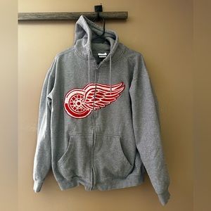 large red wings zip up hoodie